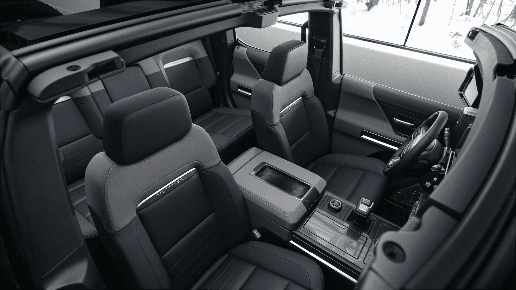 Full interior of the 2023 Hummer EV SUV