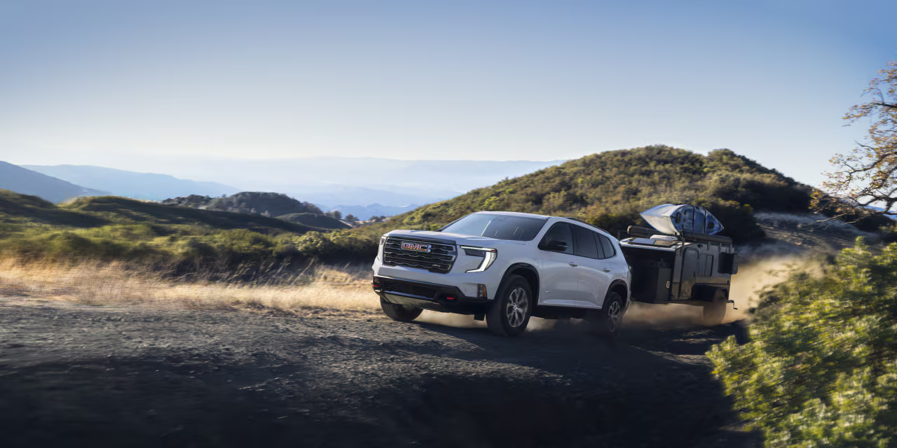 2025 GMC Acadia pulling a trailer