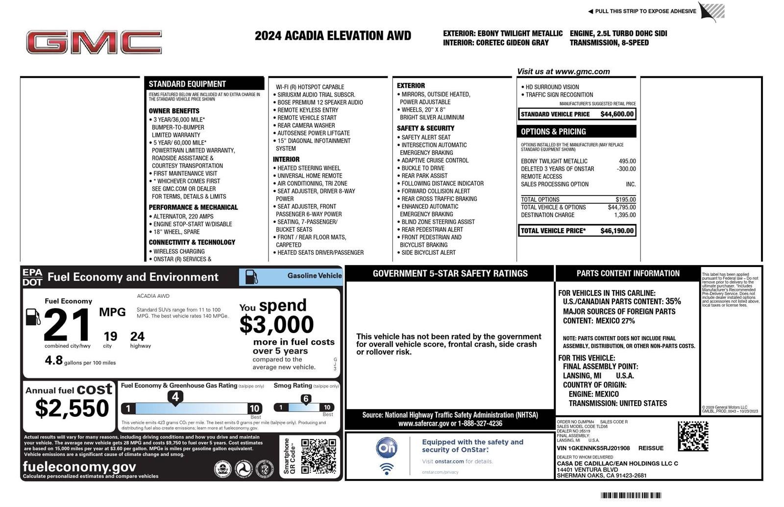 2024 GMC Acadia Elevation