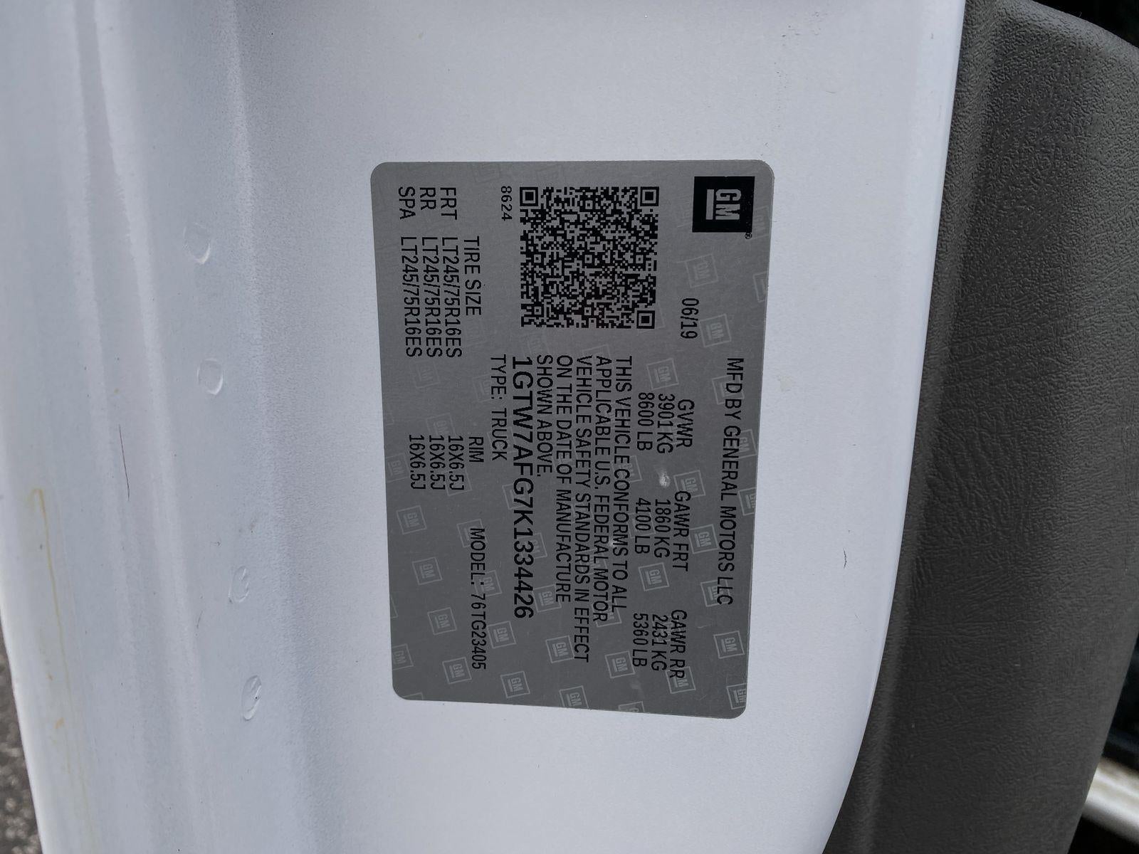 2019 GMC Savana Cargo 2500 Work Van