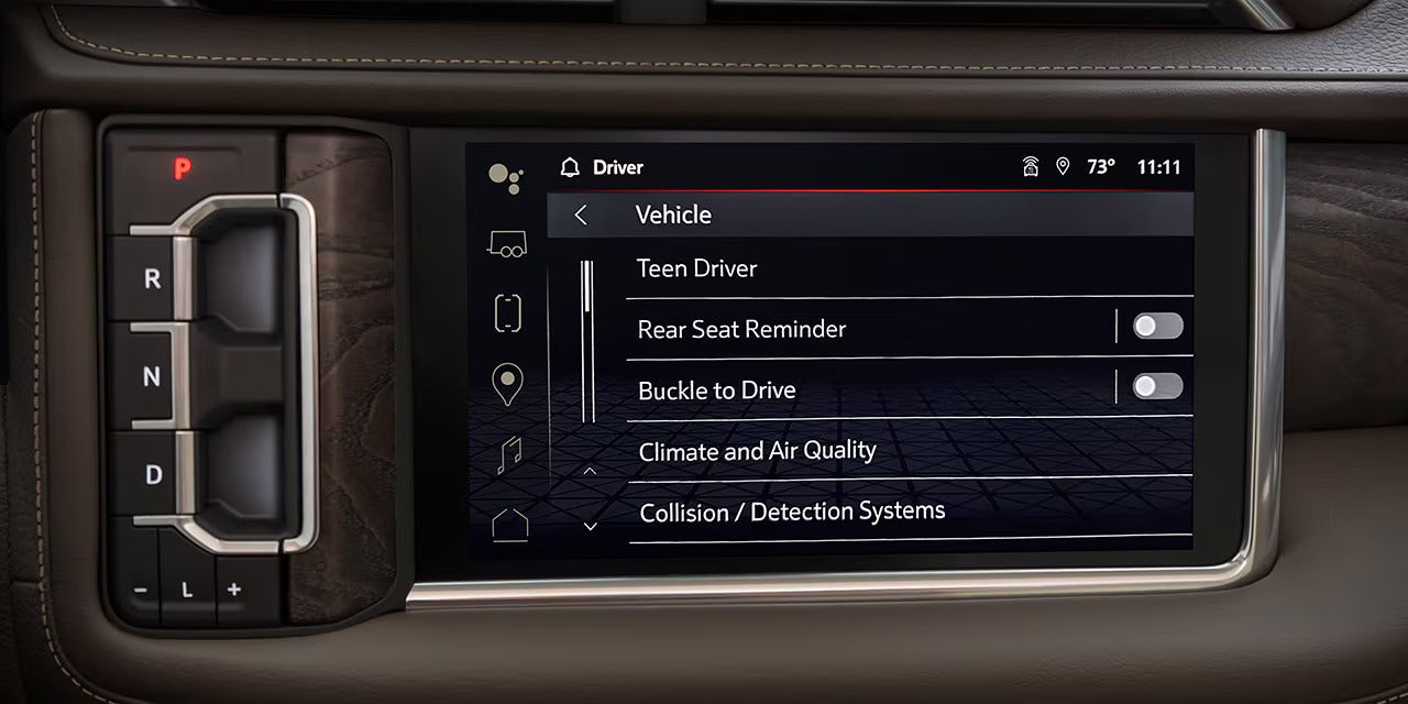 Dashboard showing GMC safety features