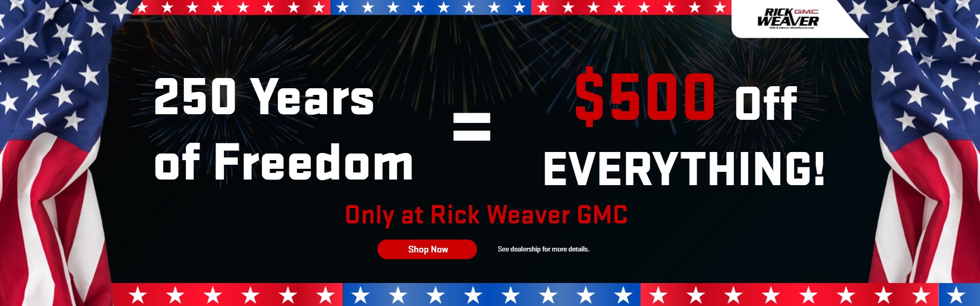$500 off EVERYTHING!” only at Rick Weaver Chevrolet